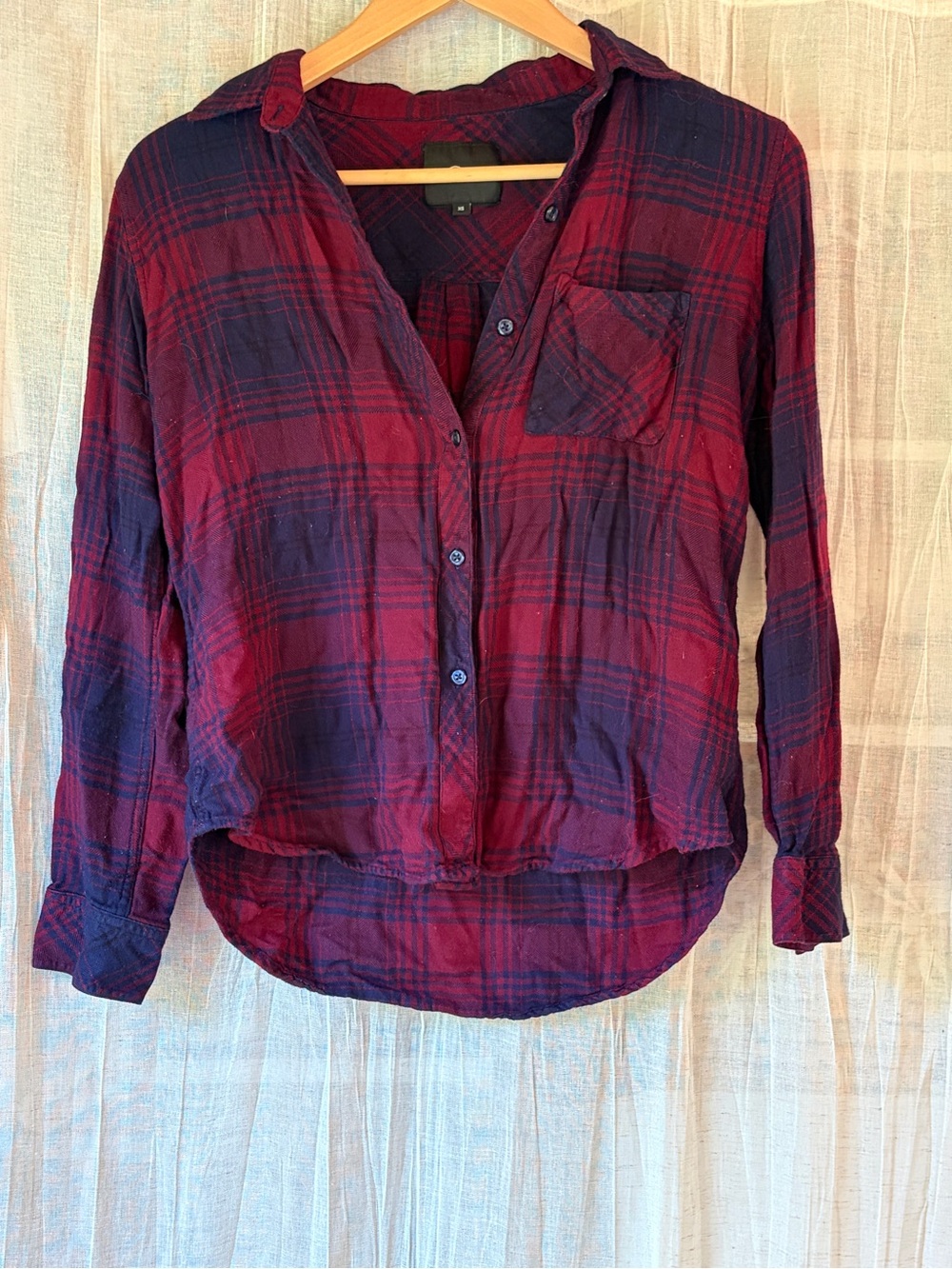 Rails Hunter wine red and Navy Plaid Button-Down Shirt